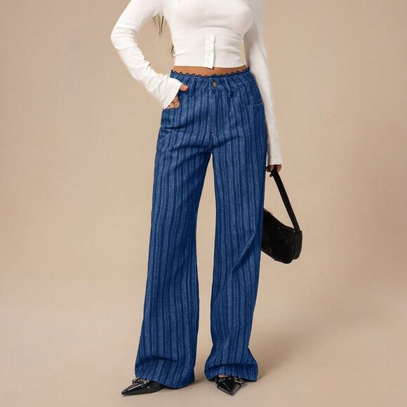 Blue Elegant Women's Denim Jeans - Picture 2 of 7